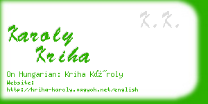 karoly kriha business card